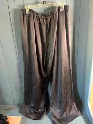 Banana Republic Wide-Leg Satin Women’s Pants in Charcoal Gray | Size XL thumbnail 4