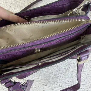Guess Purple Crocodile Embossed Satchel Handbag Crossbody Y2K thumbnail 3