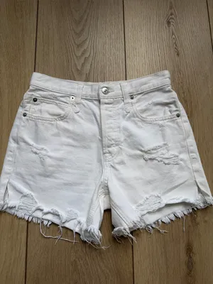 Free People We The Free Makai Jean Shorts Optic White Size 24 Distressed Denim thumbnail 7