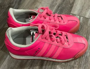 Adidas Samoa Hot Pink Sneakers Shoes size 8 modern art leather thumbnail 1