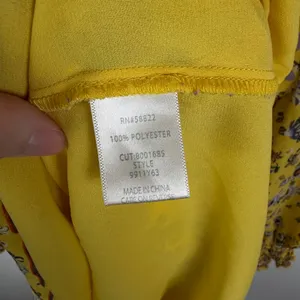 Max Studio Yellow Floral Smocked V-Neck‎ Mini Dress Cottage Boho Feminine Spring thumbnail 10