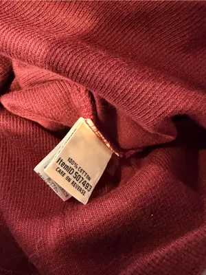 L.L. Bean Size L Burgundy Long Sleeve Crew Neck Waffle Knit Thermal Top thumbnail 11