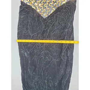 Gunne Sax‎ Dress Women 9 Black Gold Sequin Velvet Vintage 80s Prom Gown Formal thumbnail 8