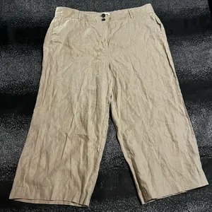 Womens sz20-22R Boden 100% Linen wide leg capri pants 24" inseam thumbnail 1