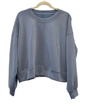 Lululemon Perfectly Oversized Crew Pullover Womens 10 Blue LW3GL9S Athleisure thumbnail 1