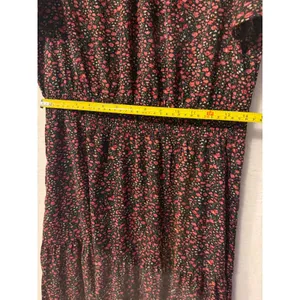 PrettyGarden Floral Maxi Dress Womens Large Smocked Waist Tiered Flutter Sleeve thumbnail 8