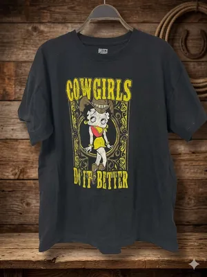 Brisco Cowgirls Graphic Short Sleeve Tee - Black & Yellow thumbnail 1