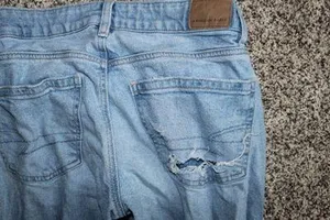 wide leg american eagle ripped jeans low rise thumbnail 5