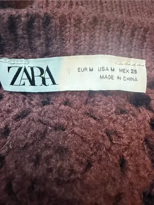 Zara Burgundy Crochet Floral Knit Sweater Wool Blend Medium thumbnail 7