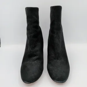 J.Crew Sadie Black Suede‎ Block Heel Ankle Boots K0055 Round Toe Womens 8.5 thumbnail 3