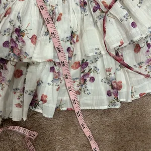 Loveshackfancy x Aerin Floral Lilac Violet Smocked Ruffle Mini Dress thumbnail 6