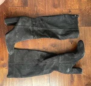NEW SAM EDELMAN Black Suede Caprice Knee High Tall Boots size 10 thumbnail 3