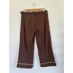 Lucy Womens XS Brown Wide Leg Cropped Pants Nylon Spandex Sporty Capri thumbnail 2