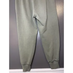 Aerie Sweatpants Womens Small Green Fleece Jogger Zip Pockets Lounge Cuffed thumbnail 6