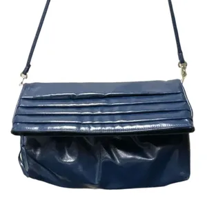 Vintage Valerie Barad blue leather crossbody handbag. thumbnail 1