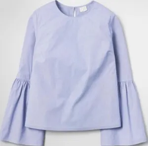 A New Day Blue & White Striped Bell Sleeve Blouse thumbnail 1
