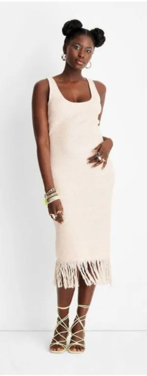 Future Collective Crochet Fringe Sleeveless Dress thumbnail 1