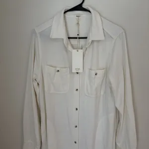 NWT Dylan Pocket Shirt Dress White S Outdoor Fall Vibe Cottage Soft MSRP $140 thumbnail 2