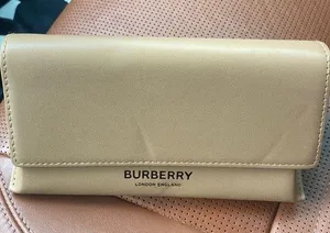 Authentic BURBERRY Tan Leather Sunglass Case thumbnail 1