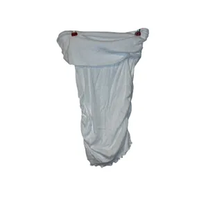 Zara Women's Top‎ Ruched Tube Strapless Stretch Cotton White Sz. Small NWT thumbnail 6