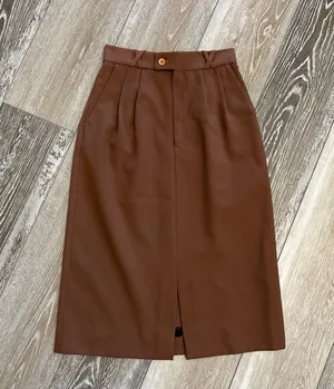 Vintage Condor California Woman’s Skirt Sz 5 6 Midi Length In Brown thumbnail 1