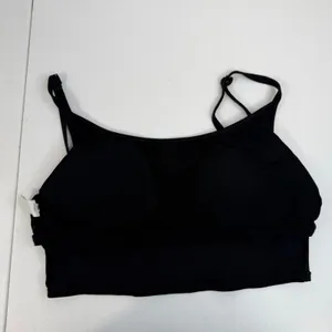 Aerie Sz L‎ Real Good Scoop Neck Ribbed Bralette Black Padded Pullover Seamless thumbnail 6