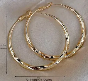 14K Gold Plated Hoop Earrings for Women Girls thumbnail 2