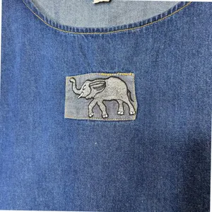 HOMELAND AUTHENTICS Vintage Denim Elephant Patch Tank Top One Size‎ thumbnail 3