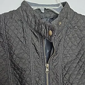Clique crop cropped moto motorcycle quilted bomber style black jacket sz Medium thumbnail 4