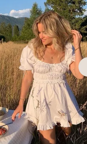 For Love & Lemons Jackson White Ruffle lace Babydoll Mini Dress size XS $198 thumbnail 1