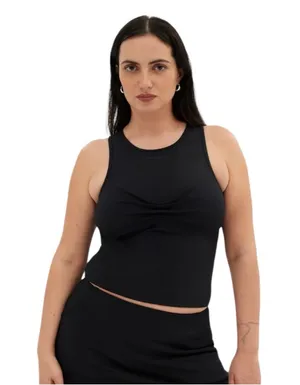Girlfriend Collective Black Cropped Tank size Medium thumbnail 1