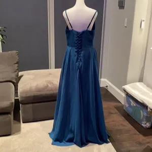 Women’s V-Neck Long Chiffon Party Prom Evening Dress Green/Blue in Color Medium thumbnail 4