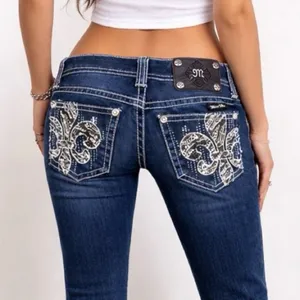 Miss Me Women's Easy Skinny Jeans Size 27 | 4 Dark Wash FDL Embellished Y2K Jean thumbnail 2
