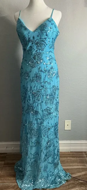 Lulus Blue Turquoise Maxi Dress Women’s Size L Long Formal Wedding Guest Summer. thumbnail 1