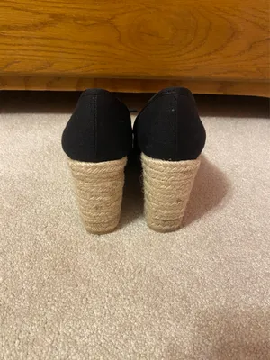 J.Crew Black Espadrille Canvas Wedges 8.5 thumbnail 4