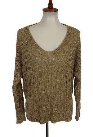 Altard State‎ M L Beige Open Back Twist Knit Sweater Boho Chic Cozy Pullover thumbnail 1
