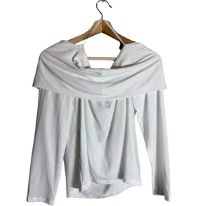 Babaton Aritzia Streamline Top Drapey Jersey Off the Shoulder Women XL White NWT thumbnail 5