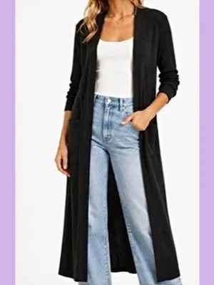NEW LuLaRoe Long Black Open Front Cardigan thumbnail 15