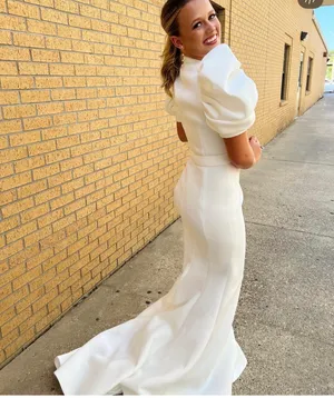 White Jovani Formal Dress Long thumbnail 5