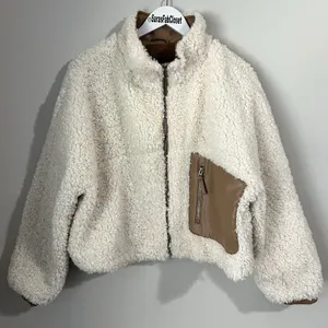 Blank NYC‎ Women's Large Bomber Jacket Faux Shearling Sherpa Vegan Leather Trim thumbnail 3