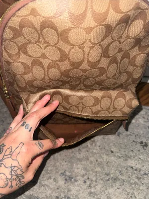 Coach Signature Canvas Backpack in Brown and Tan thumbnail 2