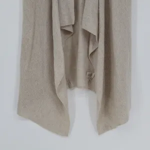 Nanette Lepore Cashmere Drape Vest S 100% 2-Ply Neutral Old Money Quiet Luxury thumbnail 3