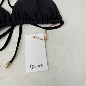 Quince Italian Triangle Bikini Top Black NEW Womens Small‎ thumbnail 3