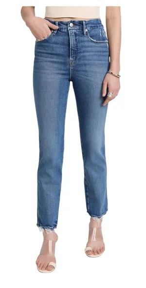 Good American Women's Good Curve Straight Jeans indigo 338 size 6 thumbnail 1