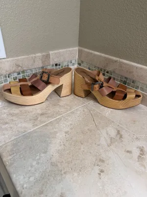 Free People Bellevue Clogs Wood Platform Shoes Sandals Size 38 / 7.5-8 thumbnail 6