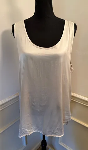 PJ Harlow "Jackie" Satin High-Low Cami Tank Top Silk Blend Quiet Luxury Layer thumbnail 1