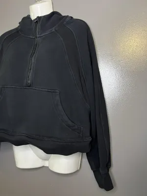 CRZ YOGA Hoodie Womens Medium Black Fleece 1/2 Zip Thumbholes Sweatshirt thumbnail 4