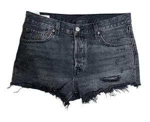 Levi's 501 Short Trashed Black denim shorts size‎ 29 thumbnail 1