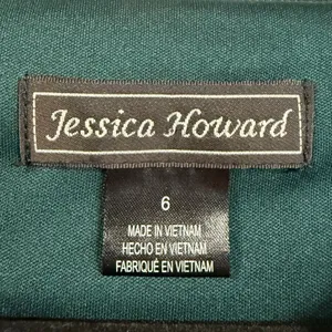 Jessica Howard 6 Emerald Green Velvet Cowl Midi Dress Cocktail‎ Evening Wedding thumbnail 7