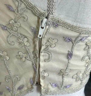Vintage Silk Beaded Top Purple thumbnail 5